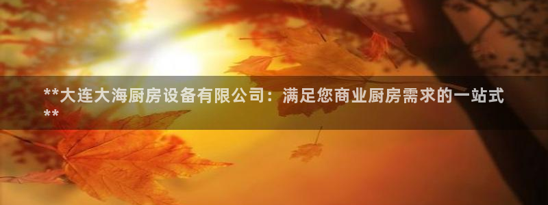 尊龙凯时官方网页：**大连大海厨房设备有限公司：满足您商业厨