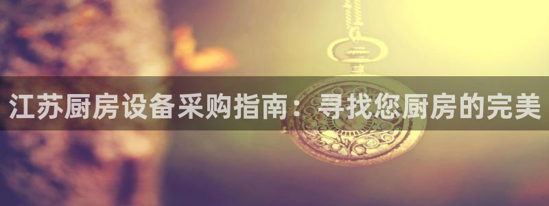 尊龙人生就是博菲律宾台子：江苏厨房设备采购指南：寻找您厨房的