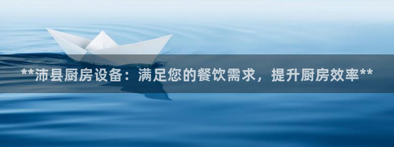 d88尊龙z6：**沛县厨房设备：满足您的餐饮需求，提升厨房